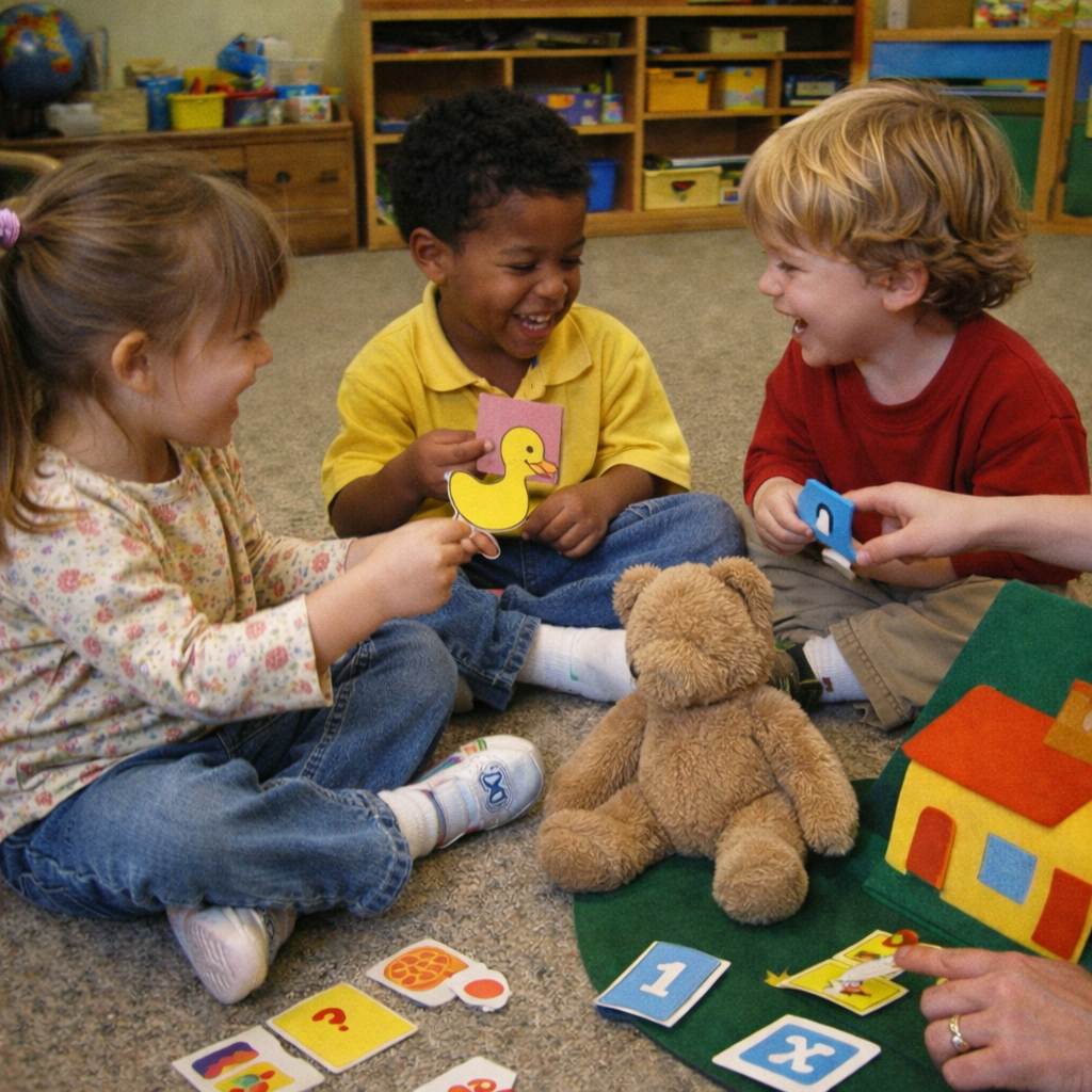Children engaged in language and learning activities