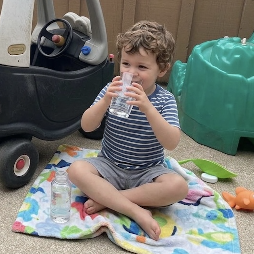 Children drinking clean water