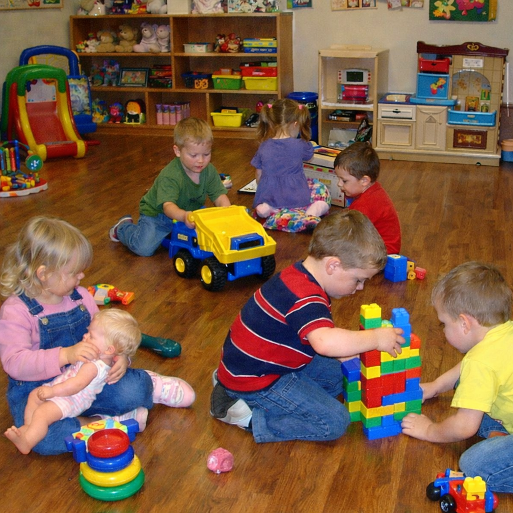 Children participating in positive mealtime routines
